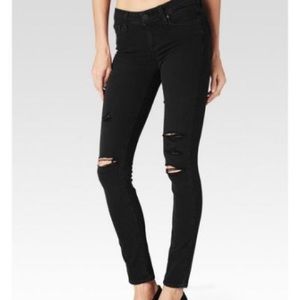Paige Denim Black Ripped Legging